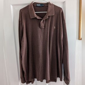 Polo Ralph Lauren chocolate brown long sleeve polo.